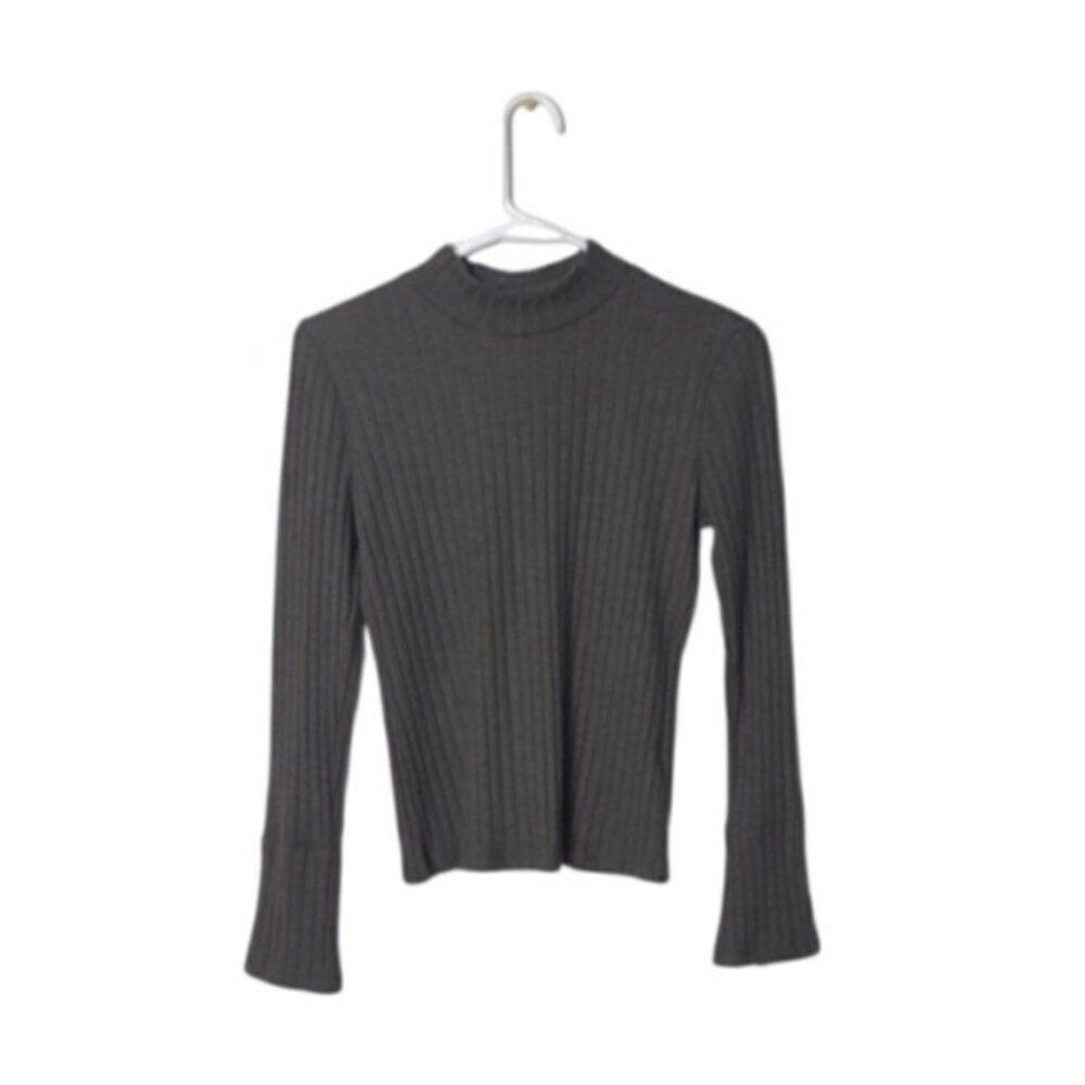 Michael Stars Ribbed Olive Long-Sleeve Top XS